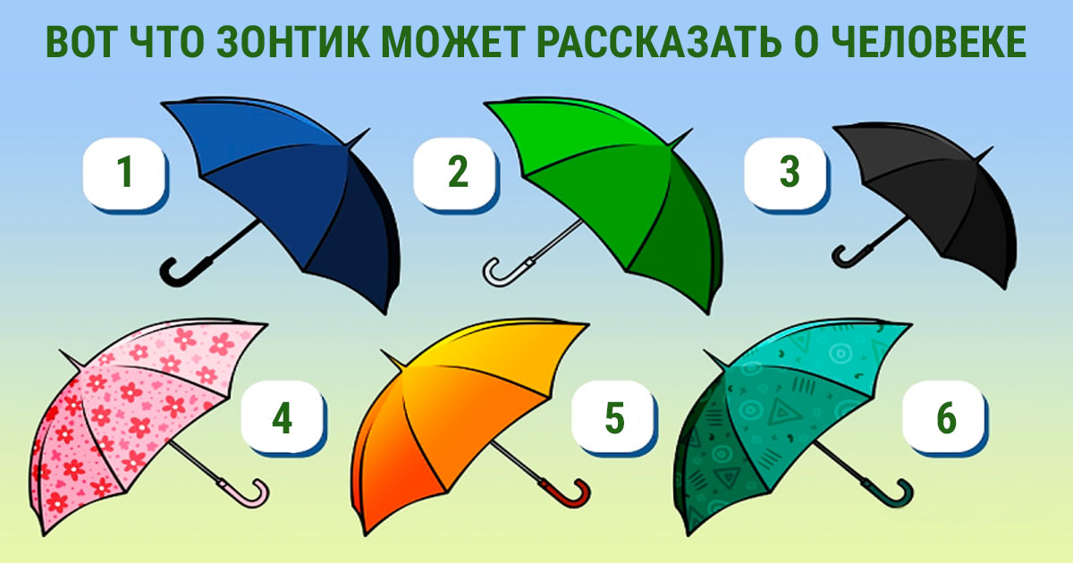 Выбери зонтик и узнай о себе кое-что интересное