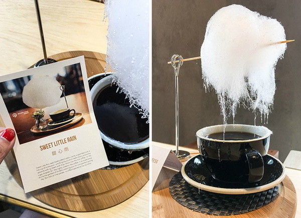 В кафе в Шанхае предлагают кофе с сахарной ватой в невероятной подаче